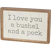 Primitives by Kathy Classic Box Sign, Love You A Bushel and A Peck 15