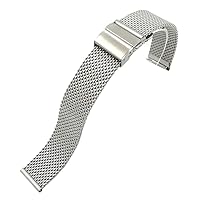 Stainless Steel Mesh Watch Band for Men Women Quick Release Metal Watch Straps Adjustable Folding Clasp Wristband 18mm 20mm 22mm