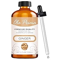 Ola Prima Oil of Youth Ginger Essential Oil - Therapeutic Grade for Aromatherapy, Diffuser, Lymphatic Massage, Hair, Skin - Dropper - 4 fl Ounce