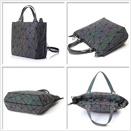 HotOne Luminous Geometric Purse Fashion Backapck Color Changing Purse and Handbags Crossbody Purses for Women and Wallet