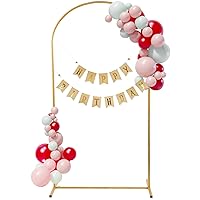 Metal Wedding Arch Backdrop Stand,6.6FT Gold Balloon Arched Frame Stand for Wedding Ceremony Birthday Parties Bridal Shower Anniversary Baby Shower Celebration