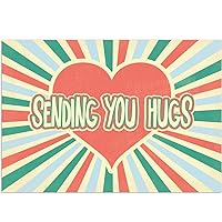 Heart Hugs Thinking of You Greeting Cards | 1 Pack Single + 1 Envelope (5x7)