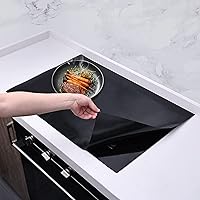 Large Induction Cooktop Protector Mat, (Magnetic) Electric Stove Burner Covers Antiscratch as Glass Top Stove Cover or Electric Stove Top By KitchenRaku (20.4x30.7 Inch, Black)