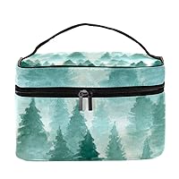 Forest In The Mist Women Portable Travel Accessories with Mesh Pocket Makeup Cosmetic Bags Storage Organizer Multifunction Case