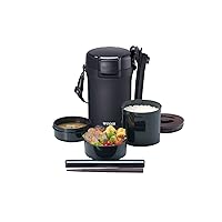 TIGER Thermos LWU-A202-KM Tiger Thermos Thermal Lunch Box, Stainless Steel, Lunch Jar, Rice Bowl, Approx. 4 Cups, Black