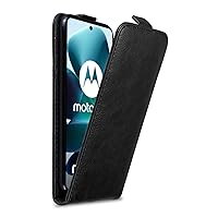 Case Compatible with Motorola Moto G200 5G in Night Black - Flip Style Case with Magnetic Closure - Wallet Etui Cover Pouch PU Leather Flip