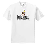 3dRose Funny Caveman with Paddle Playing Pickleball Sports Stone Age - T-Shirts (ts_340974)