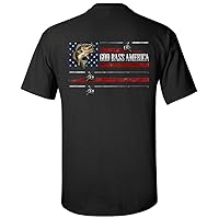 Men's Patriotic God Bass Fishing America USA Flag Short Sleeve T-Shirt