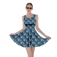CowCow Womens Summer Sundresses Watercolor Beetles Insect Bee Butterfly Bugs Dragonfly Skater Dress, XS-5XL