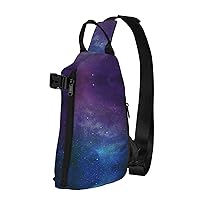 Universe With Stars Galaxy Interstellar Print Crossbody Backpack Cross Pack Lightweight Sling Bag Travel, Hiking