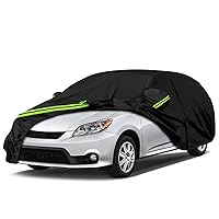 Waterproof Car Cover Compatible with Toyota Matrix 2003-2013 All Weather 300D Car Covers with Zipper Door & Lock for Snow Rain Protection