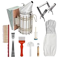 HONEI Beekeeping Supplies,Beekeeping Tools Kit 9 Pcs- for Beekeeper Necessary Bee Supplies Beekeeping Kit