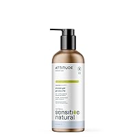 ATTITUDE Body Wash for Sensitive Skin, EWG Verified Shower Gel, Soothing Oat, Dermatologically Tested, Plant and Mineral-Based, Vegan Personal Care, Aluminum Bottle, Unscented, 16 Fl Oz