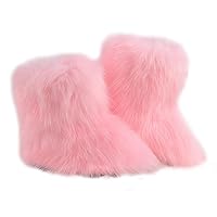 Kid Girl Boy Toddler Faux Fur Snow Boot with Fur Lining Winter Warm Outdoor Furry Fluffy