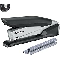 Office Executive 3 in 1 Stapler, Includes 210 Staples and Integrated Staple Remover, One Finger Stapling, No Effort, 20 Sheet Capacity, Spring Powered Stapler, Black/Gray (INP20)