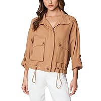[BLANKNYC] Womens Luxury Clothing Utility Parka Jacket Coat with Pockets, Catch My Drift, X-Small