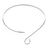 Simple Fine Modern Choker V Swirl Ball Shape Geometric Collar Statement Necklace For Women .925 Silver Sterling