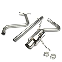 Auto Dynasty 4 Inches Round Muffler Tip Catback Exhaust System Compatible with Chrysler PT Cruiser 2.4L 01-06