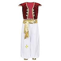 YiZYiF Kids Baby Boys Arabian Prince Costume Vest with Pant Sash Cruise Suits Halloween Cosplay Costumes