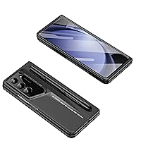 Compatible with Samsung Galaxy Z Fold 5 Case,with S Pen+Screen Protector Case,Lightweight Case Protector Shockproof Bumper Full Protective Rugged Hard PC Protective Phone (Black)
