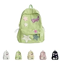 Nylon Backpack Large Capacity Aesthetic Cute Fashion Backpack Accessories (green)