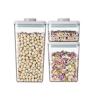Food Storage Containers with Lids Airtight- 3Pcs BPA-Free Kitchen and Pantry Organization Pop Containers, Leakproof Stackable Kitchen Storage Containers for Cereal, Flour, Sugar (0.5, 1.2, 1.8 QT)