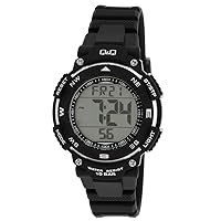 Q&Q Ladies Digital Chronograph Sport Watch Resin Band (Black)
