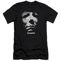 Halloween Slim Fit T-Shirt Michael Myers Mask Black Tee