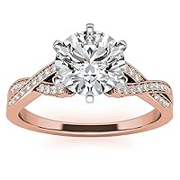 2.7 Ct Twisted Split Shank Moissanite Engagement Rings For Women In Yellow Gold Diamond Jewelry Christmas Gifts For Her