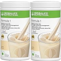 Nutrition Formula 1 Nutritional Shake Mix - (Vanilla, Vanilla) 500 Grams Each - Pack of 2 - Herbalife Shake - Herbalife Meal Replacement - Herbalife Protein Powder - Herbalife Weight Loss