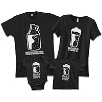 Growler Pint Half Pint | Dad Mom Baby Toddler Matching Family Shirts Set