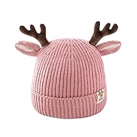 Kids Beanie Hat Antlers Deer Winter Warm C