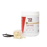 TB12 Plant Based Protein Powder, Sustainably Sourced Pea Protein, Vanilla, Vegan, 1g Net Carb, Non-GMO, Dairy-Free, Sugar-Free (18 Servings / 1.26lbs)