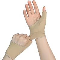 Thumb Wrist Brace Compression Sleeve for Arthritis Pain Relief Tendonitis Protector Support, Soft Elastic Fabric Thumb Splint Glove Liner for Women and Men -Fits Both Hands-(M)(1 pair)