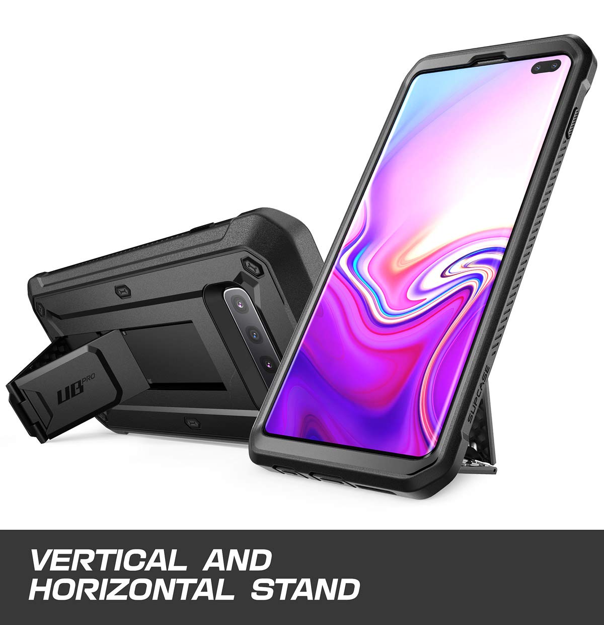 SUPCASE Unicorn Beetle Pro Series Designed for Samsung Galaxy S10 Plus Case (2019 Release) Full-Body Dual Layer Rugged with Holster & Kickstand Without Built-in Screen Protector (Black)