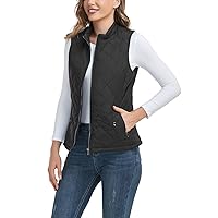 LONGKING 2024 Upgraded, Women's Outwear Vest With One Inner Pocket - Stand Collar Lightweight Zip Quilted Vest for Women…