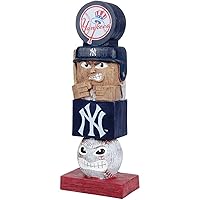 Evergreen Beautiful New York Yankees Garden Statue, Tiki Totem Style, Outdoor or Indoor Use, 16 Inch Tall, Hand Painted Resin