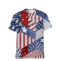 Unisex Novelty Vintage T-Shirt American-Flag Graphic-Colors Classic-Casual Funny Crewneck Softstyle Summer Short-Sleeve Tee