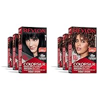 Revlon Permanent Hair Color, Permanent Black Hair Dye, Colorsilk with 100% Gray Coverage & Permanent Hair Color, Permanent Brown Hair Dye, Colorsilk with 100% Gray Coverage