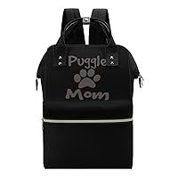 Puggle Mom Travel Backpack Diaper Bag Lightweight Mommy Bag Shoulder Bag for Men Women, 0ne size