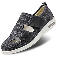 Women Diabetic Shoes, Adjustable Edema Comfy Sandal, Extra Wide Walking Memory Foam Slippers Closed Toe Easy On/Off for Elderly Swollen Bandaged Feet Indoor/Outdoor