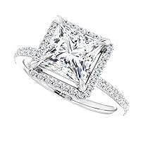 Fashionable Flowerbud Engagement Ring, Princess Cut 3.00CT, Colorless Moissanite Ring, 925 Sterling Silver, Solitaire Promise Ring, Wedding Ring, Perfact for Gift Or As You Want