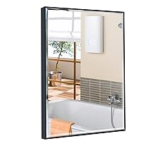 24x36 Wall Mirror with Black Frame, Explosion-Proof Beveled Hanging Mirrors for Bathroom Living Room Bedroom Makeup Vanity