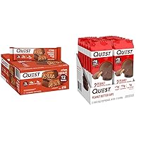 Quest Nutrition Crispy Chocolate Caramel Pecan Hero Protein Bar, 15g Protein, 1g Sugar & High Protein Low Carb, Gluten Free, Keto Friendly, Peanut Butter Cups, 12 Count
