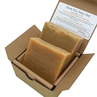 Neem Soap Set (2 Full Size Bars) - Ginger Lemongrass Geranium, Rosehip Citrus - Great for DRY / SENSITIVE Skin - Handmade in USA with ALL Natural, Non-GMO Ingredients