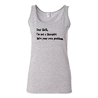 Junior Dear Math I'm Not A Therapist Solve Your Own Problems Funny Tank Tops
