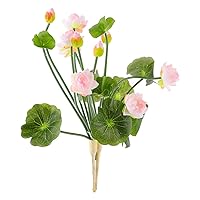 BESTOYARD 2 Pcs Artificial Lotus Flowers Water Lily Flowers Plants Floral Greenery Stems Fake Flowers Arrangement for Home Party Wedding Decoration Light Pink