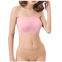 Women's Stretch Bandeau Bras Strapless Bra with Padded Pure Comfort Wireless Bras for Women Sexy No Strap Bralette