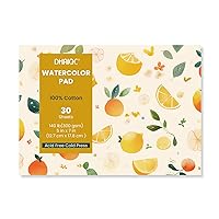 Watercolor Paper Pad, 30 Sheets, 5x7”, 100% Cotton Paper, Glue Bound, 140LB/300GSM Cold Pressed Water Color Paper for Watercolor Drawing, Mixed Media, Art Journaling (5x7 Inch)