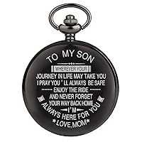 Engraved Pocket Watches for Son Watch Personalized Gift for Son Graduation Gift from Mom, from Dad